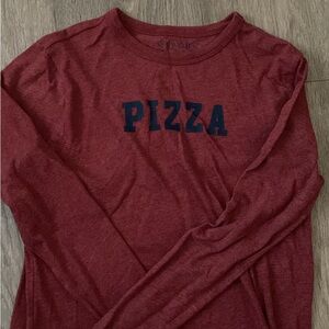Crewcuts Red Long Sleeve Tee with Pizza Print
